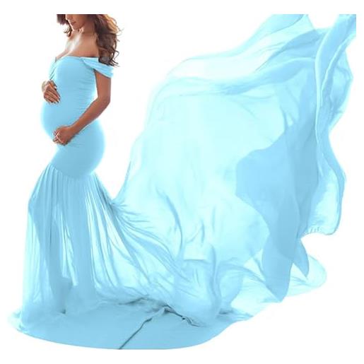 shownicer abito da gravidanza fotografia abito donna incinta shooting foto abbigliamento maternità a verde scuro taglia unica