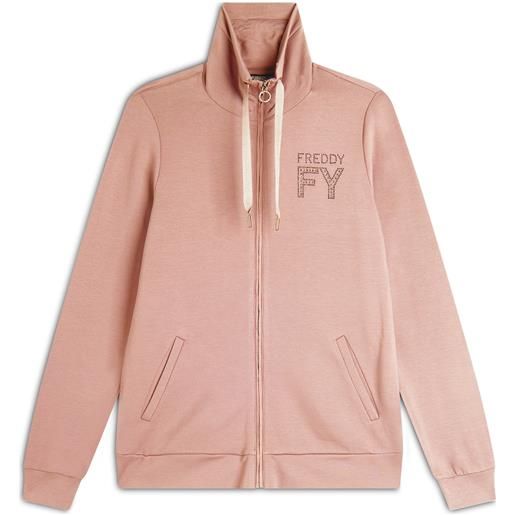 Freddy felpa donna con zip e collo alto in felpa di viscosa