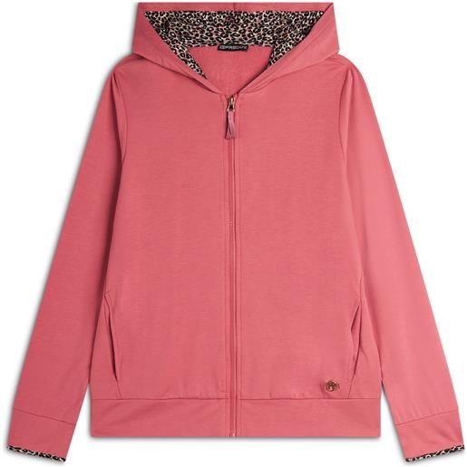 Freddy felpa donna con zip e cappuccio con interno leopardato