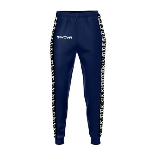 GIVOVA pantaloni terry band, unisex-adulto, blu