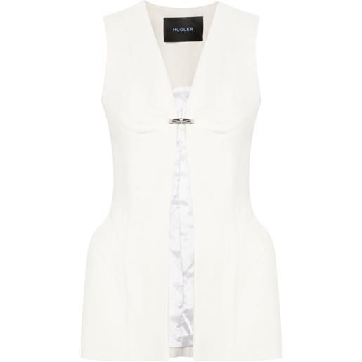 Mugler canotta con piercing - bianco