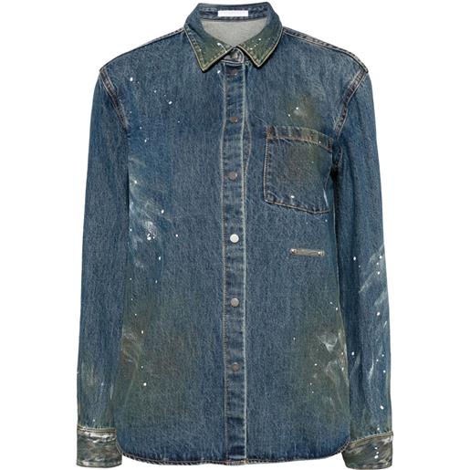 Helmut Lang camicia denim con stampa - blu