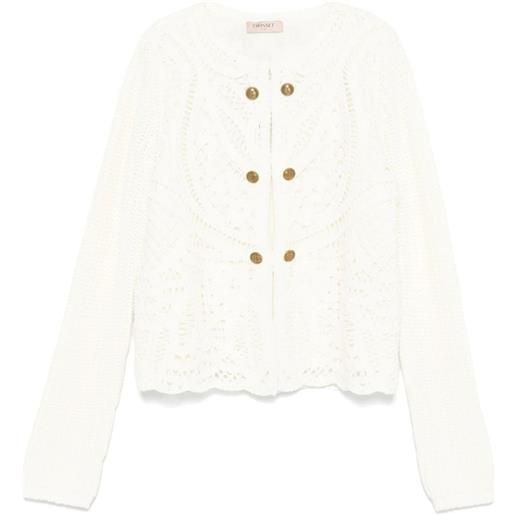 TWINSET cardigan traforato - bianco