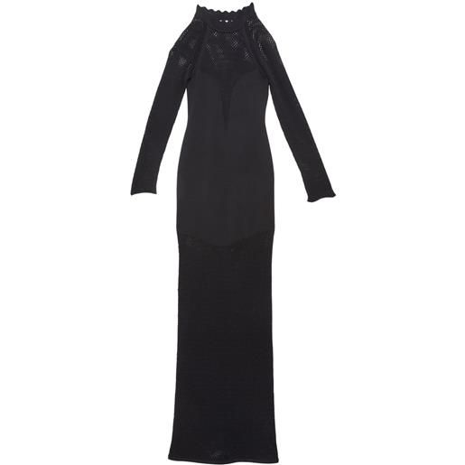 Fleur Du Mal abito con orlo a smerlo - nero