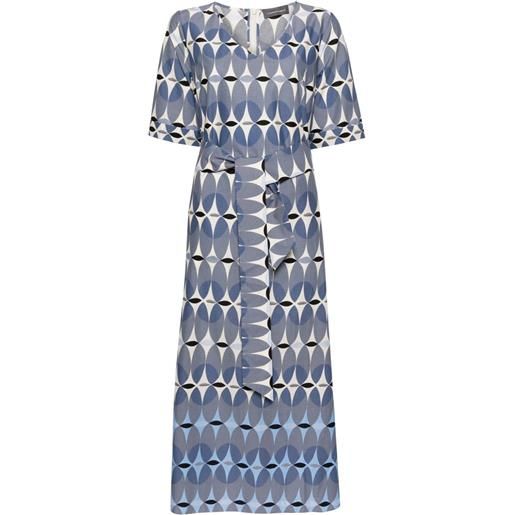 Lorena Antoniazzi abito midi con stampa geometrica - blu