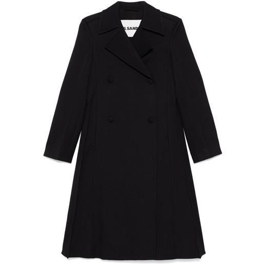 Jil Sander Pre-Owned - cappotto doppiopetto - donna - poliammide/viscosa/lana vergine - 32 - nero