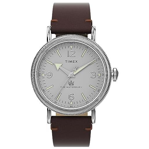 Timex Waterbury Classic - Reloj para hombre de 40 mm, Negro/Blanco/Acero Inoxidable/Chrono, Una