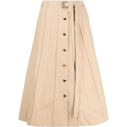 Rejina Pyo gonna midi noor plissettata - marrone