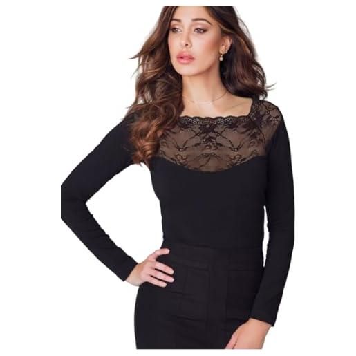 JADEA maglie donna in cotone elasticizzato modelli moda - ultimi arrivi - eleganti e confortevoli (it, testo, m, regular, regular, 4464 nero)