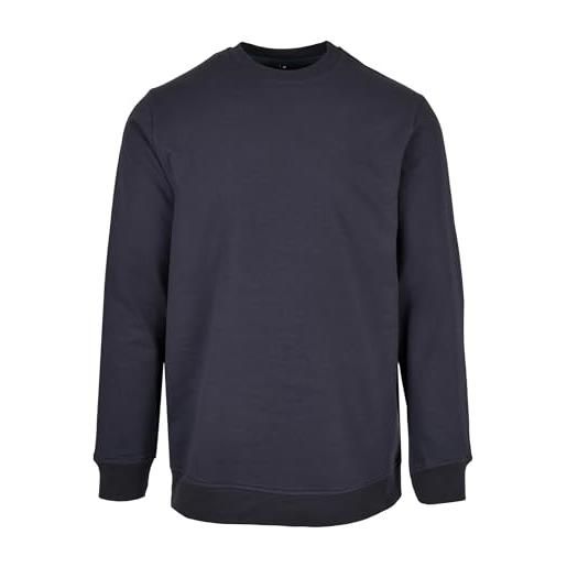 Build Your Brand felpa da uomo basic girocollo pullover da uomo, disponibile in diversi colori, taglie xs - 5xl, blu navy, xxxxl