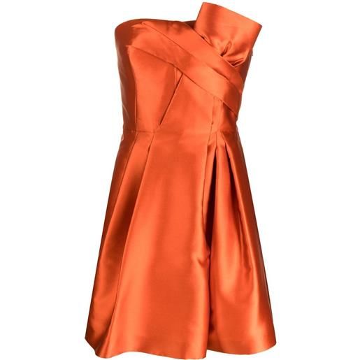 Alberta Ferretti abito corto satinato - arancione