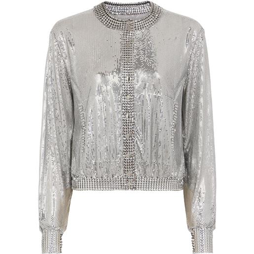 RABANNE giacca in mesh senza collo