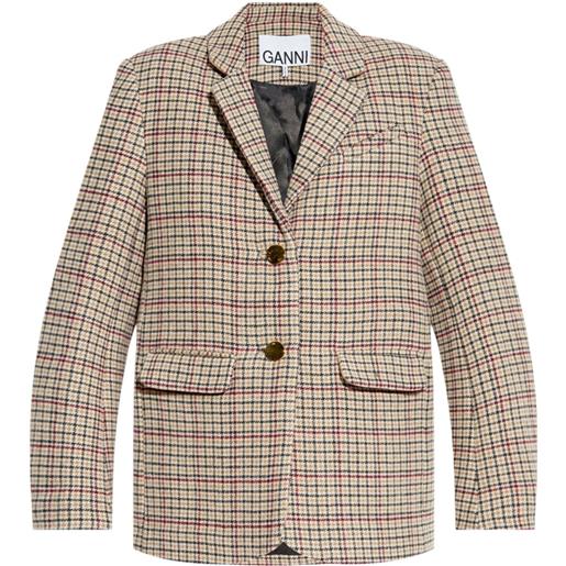 GANNI blazer a quadri - toni neutri