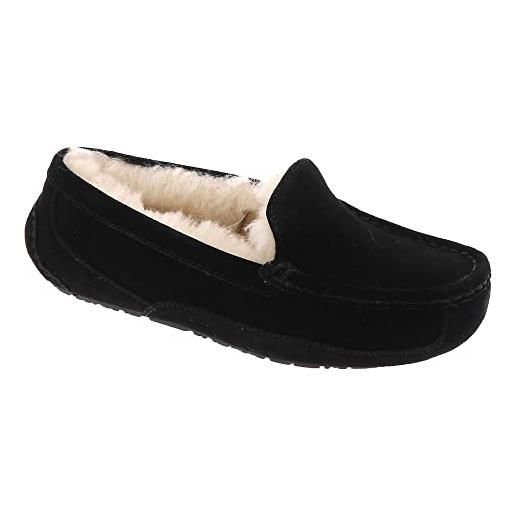 UGG ascot, pantofole unisex - bambini e ragazzi, nero (black suede), 36 eu