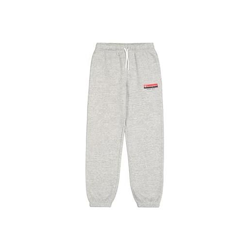 Champion legacy graphic shop b (306841) -ultra-light soft compact powerblend fleece elastic cuff pantaloni da tuta, grigio melange, 7-8 anni bambino