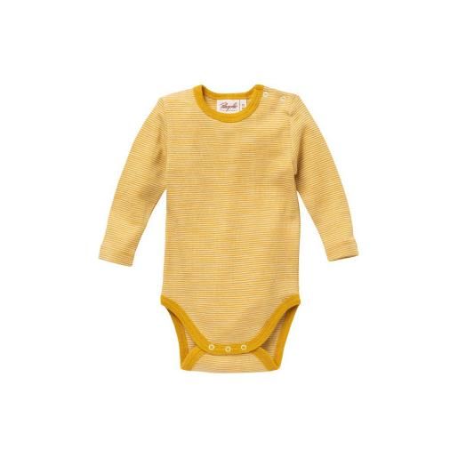 People Wear Organic body a manica lunga in lana/seta bio -col. Giallo a righe