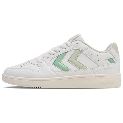 hummel st. Power play wmns lzd, scarpe da ginnastica donna, bright white misty jade, 37 eu