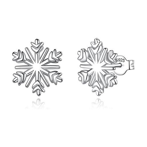 Orecchini Pendenti A Fiocco Di Neve Con Zirconia Cubica - SELOVO - Regalo Di Natale