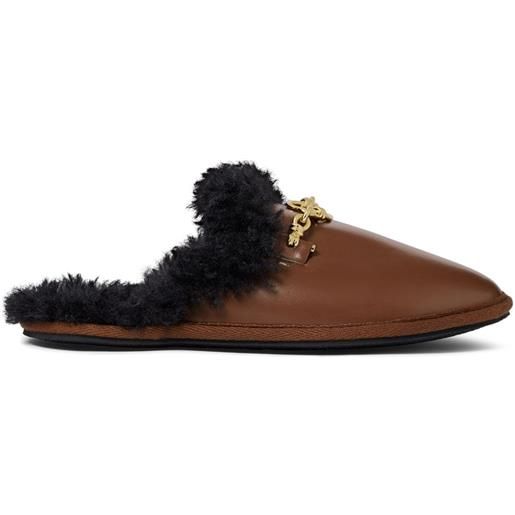 Stella McCartney slippers con placca logo - marrone