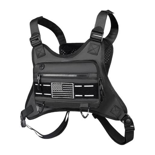 YIWENG borsa da petto sportiva traspirante borsa da corsa anteriore riflettente resistente all'acqua per uomo