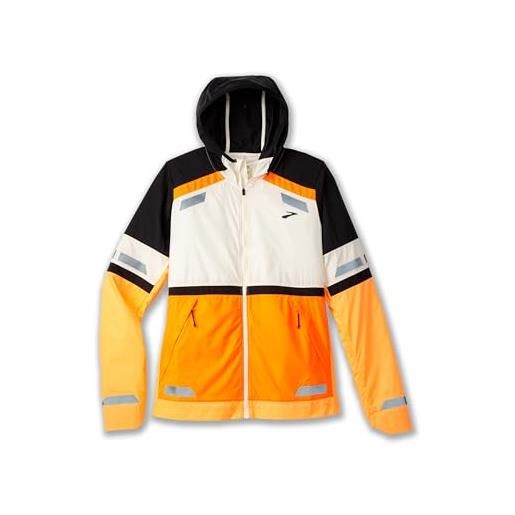 Brooks 221689167 run visible jacket 2.0 giacca donna ecru/fluoro flash/black taglia 30