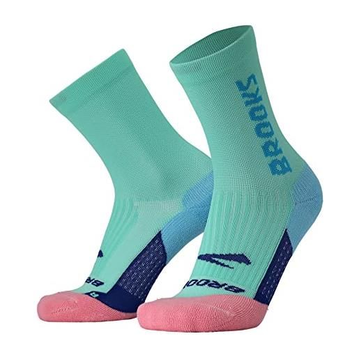 Brooks ghost crew, calzini da running unisex (s, salt air/br crew)