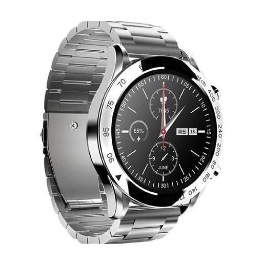 HiFuture future. Go pro smartwatch uomo: acciaio 1.32 inossidabile orologio fitness con contapassi cardiofrequenzimetro, 24 modalit sportivo, impermeabile 3atm per android e ios