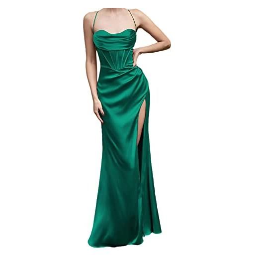 YeGang vestiti eleganti donna, abito cerimonia senza maniche, 18 anni festa abiti da sera lungo per feste, matrimoni