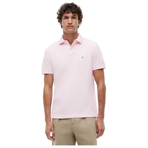 Tommy Hilfiger uomo maglietta polo maniche corte 1985 regular fit, rosa (pink lily), m