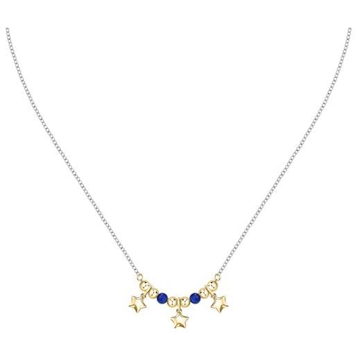 Morellato saix21 - collana da donna in acciaio, perle, collezione talismani, stelle, regalo per mamma, lega di acciaio, agata