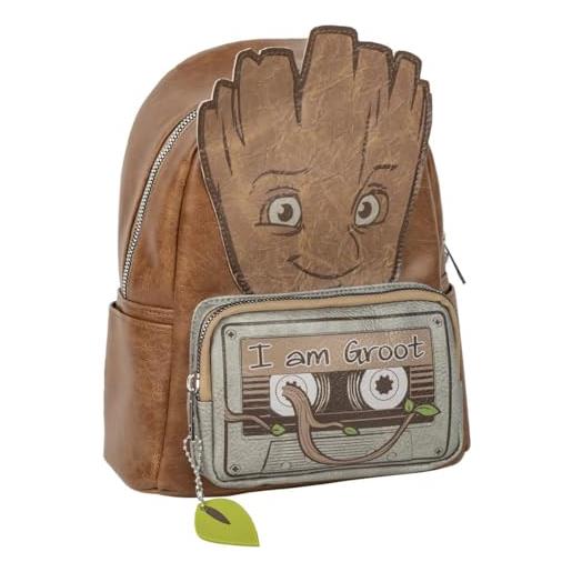 CERDÁ LIFE'S LITTLE MOMENTS - zaino casual di guardiani della galassia - marrone - 22,5x22,5x7, cm - in pu - stampa groot - prodotto originale