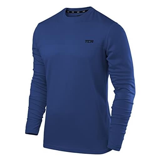 TCA element maglia uomo da corsa a manica lunga - traspirante a maniche lunghe con tecnologia quickdry - blu acceso, l