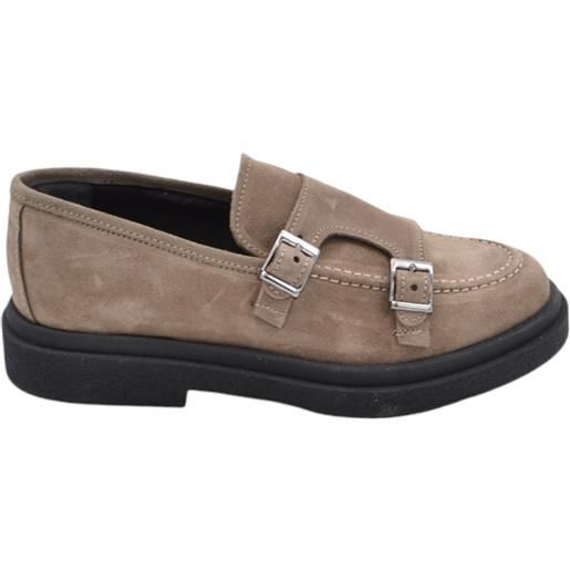 Scarpe Uomo Con Fibbia Doppia Nero Sottile Derby Vintage In Vera Pelle Crust Slip On Business Linea Dandy