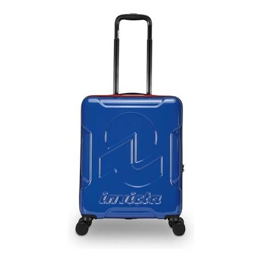 Invicta trolley travel - bagaglio a mano - blu - 33 litri, rigido da cabina con 4 ruote girevoli