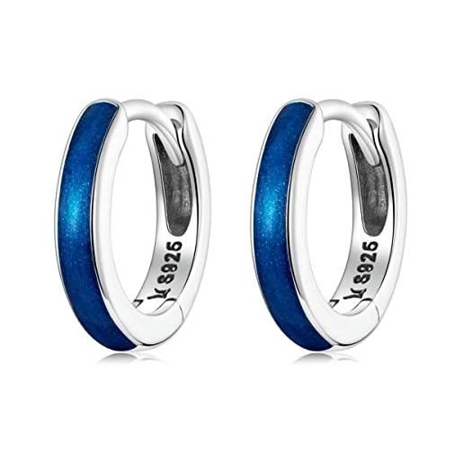Orecchini A Cerchio Tuscany Silver In Argento Sterling 925 Per Donna - Ipoallergenici, Brillanti E Con Confezione Regalo