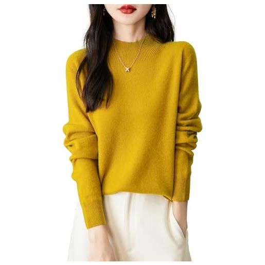 Maglione Donna 100% Lana Merino Australia - Collo Alto Senza Cuciture Demi
