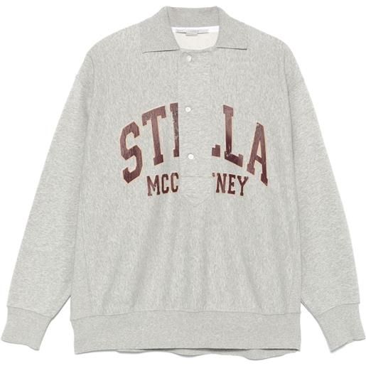 Stella McCartney polo varsity logo - grigio