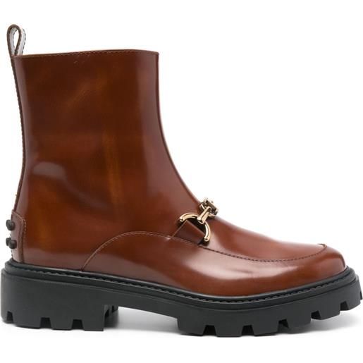 Tod's stivaletti in pelle - marrone