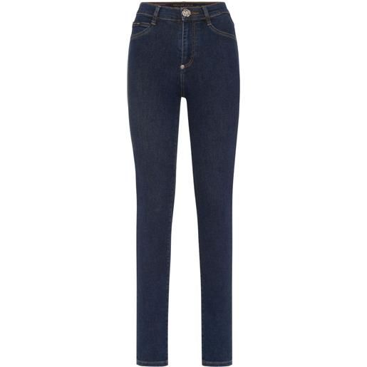 Philipp Plein jeggings a vita alta - blu