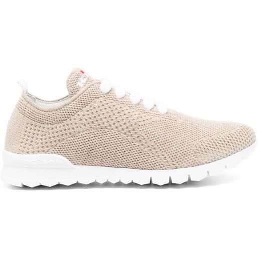 Kiton sneakers in maglia - marrone