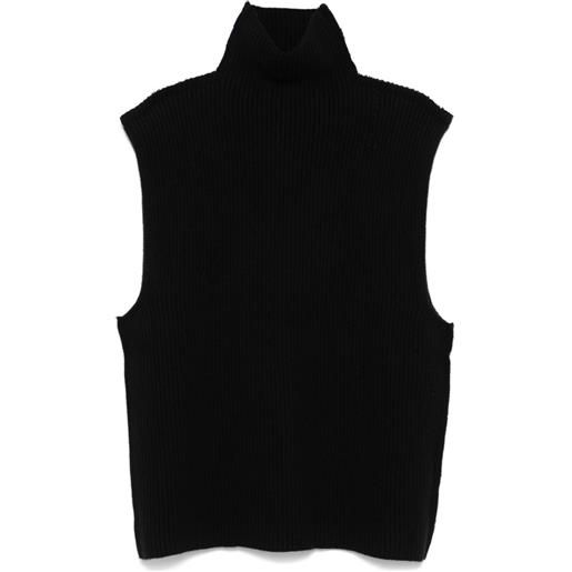 Marni gilet a coste in lana vergine - nero