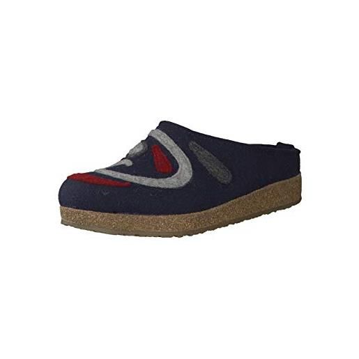 HAFLINGER grizzly jette 731067 pantofole unisex adulto, numero: 38 eu, colore: blu