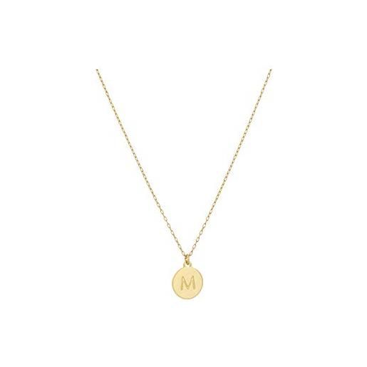 Ciondolo In Oro Giallo 14K Lettera M, Peso 0,3 G, Altezza 1,2 Cm, Senza Collana