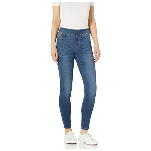 Amazon Essentials jegging elasticizzato senza zip a vita media - colori fuori produzione donna, blu medio, 42 lungo