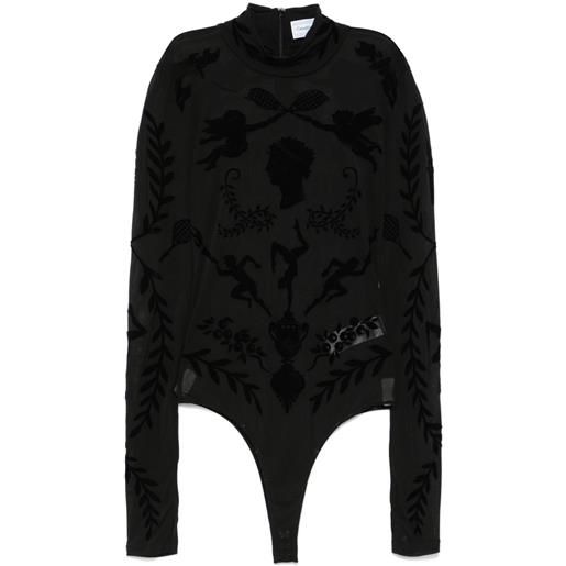 Casablanca body con effetto devoré - nero