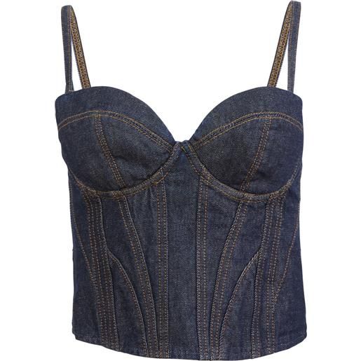 Fleur Du Mal top denim - blu