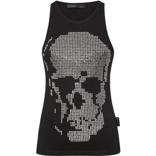 Philipp Plein canotta con decorazione teschio - nero