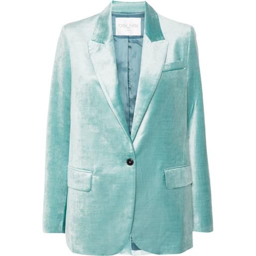 Forte Forte blazer monopetto in velluto - blu