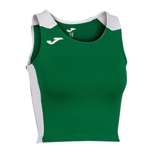 Joma débardeur court femme record ii, unisex - adulto, verde bianco, xs