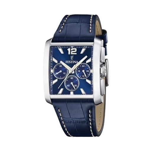 Festina Orologio Cronografo Uomo F6855/A – Cassa Acciaio E Cinturino In Pelle, 10 BAR